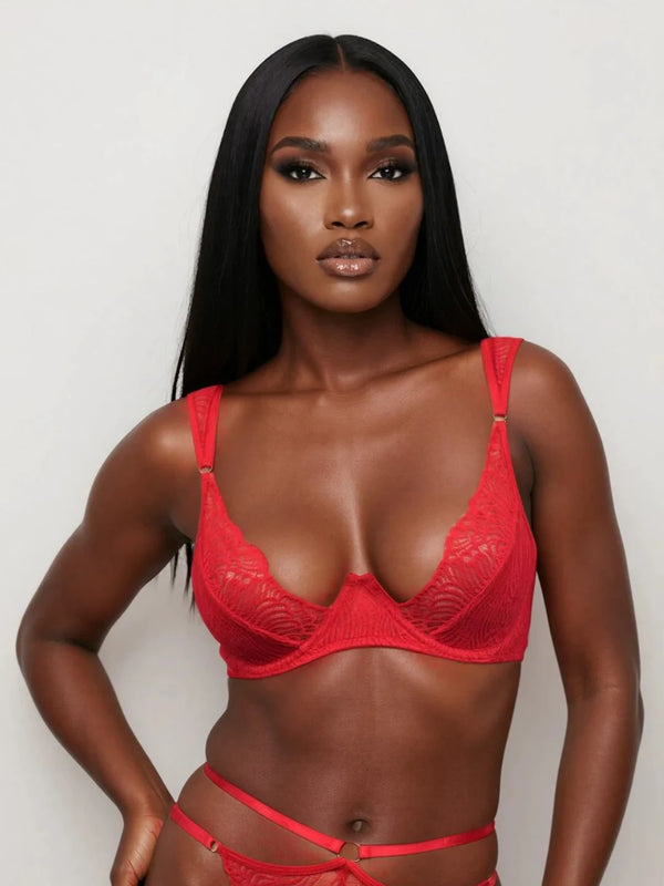 Bound Affair Red Lace Underwired Bra