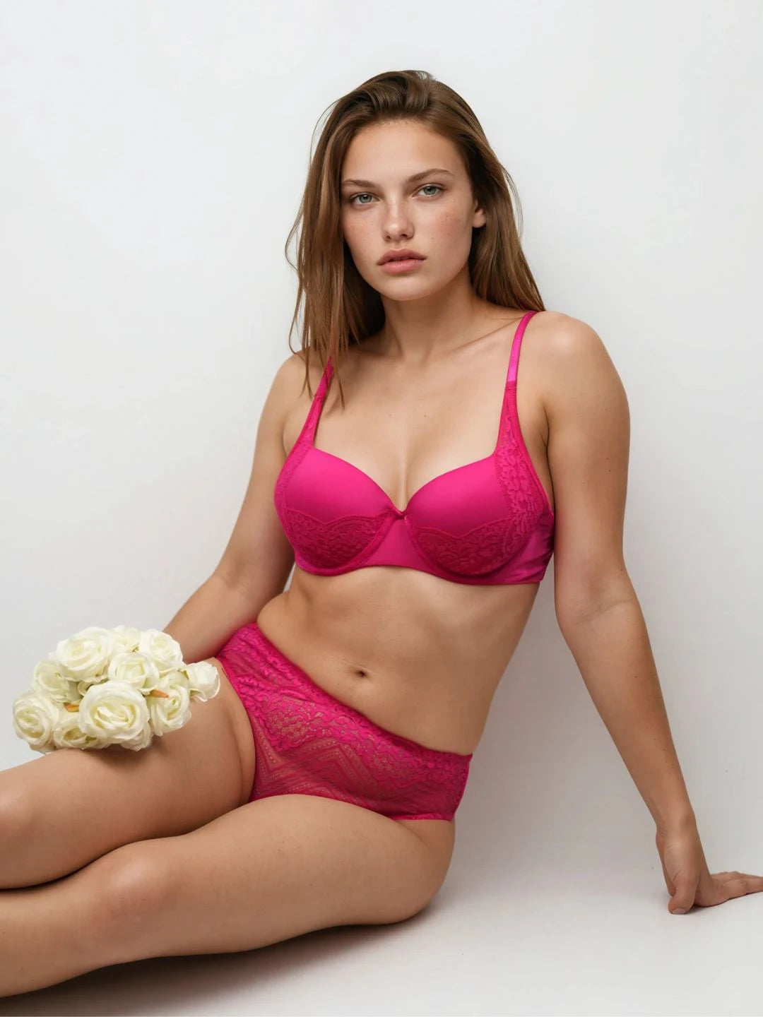 The Core Pink Lace Padded Lingerie Set