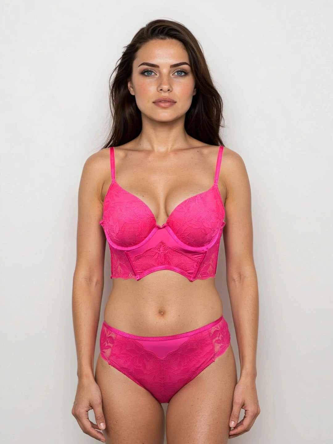 Muse Hour Pink Lace Push-Up Lingerie Set