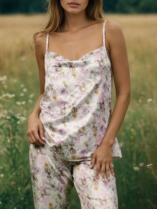Bare Satin Print Pajama Set