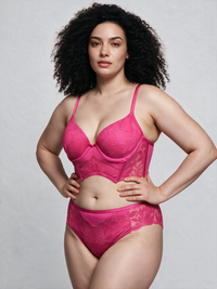 Muse Hour Pink Lace Push-Up Lingerie Set