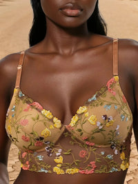 Embroidered Padded Rush Bustier