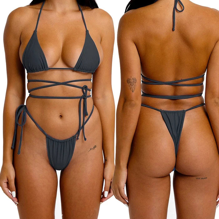 Padded Cross Strap Brazilian Bikini