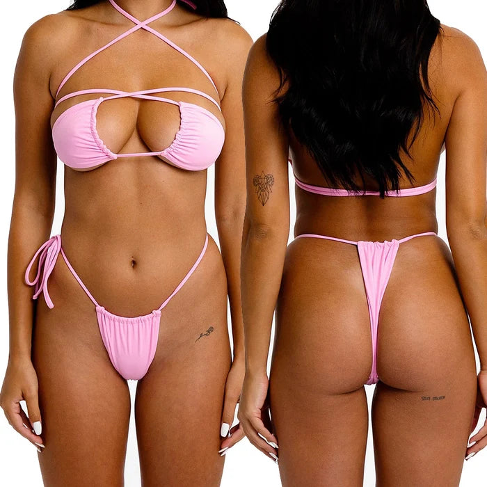 Padded Cross Strap Brazilian Bikini